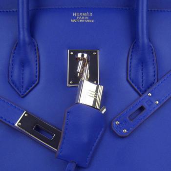 Hermes Original leather 6089 Handbag Lambskin Blue