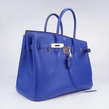 Hermes Original leather 6089 Handbag Lambskin Blue