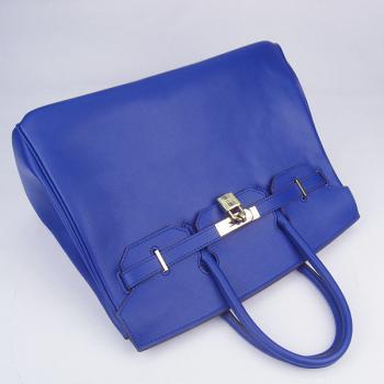 Hermes Original leather 6089 Handbag Lambskin Blue