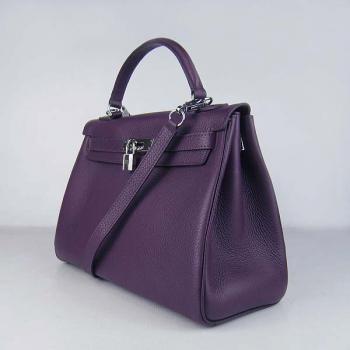 Hermes Kelly 6108 Ladies Lambskin Purple Handbag