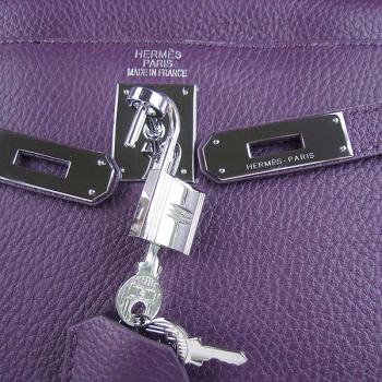 Hermes Kelly 6108 Ladies Lambskin Purple Handbag