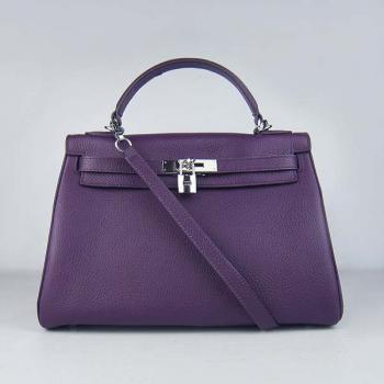 Hermes Kelly 6108 Ladies Lambskin Purple Handbag