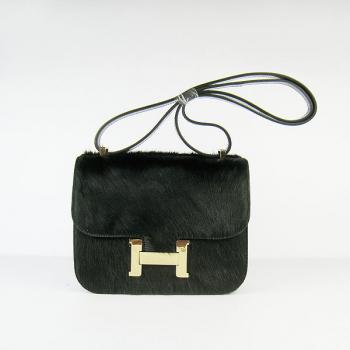 Hermes Constance H107 Cross Body Bag Leather Black Replica