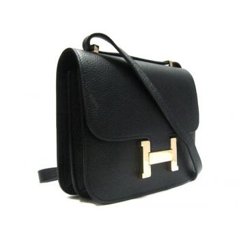 Hermes Constance H2098 Ladies Cow Leather Black