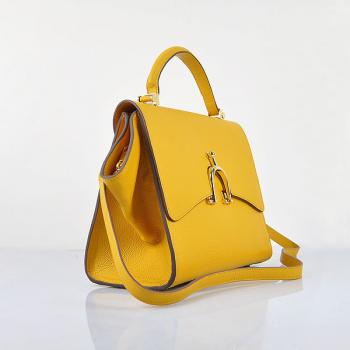 Cheap Hermes Stirrup bag 8065 Cow Leather Yellow