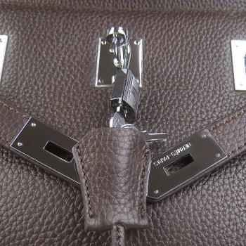 Hermes Jypsiere H6508 Cross Body Bag Cow Leather Coffee