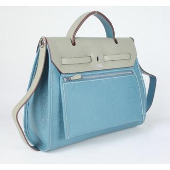 Hermes Original leather H1090 Ladies Lambskin Grey Bag