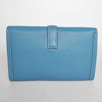 Hermes Clutches 1053 Evening Bag Cow Leather Blue