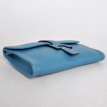 Hermes Clutches 1053 Evening Bag Cow Leather Blue