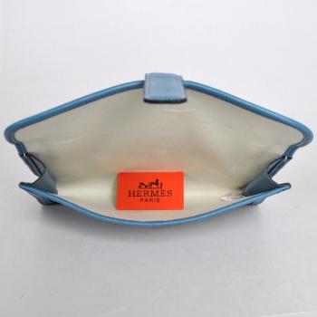 Hermes Clutches 1053 Evening Bag Cow Leather Blue