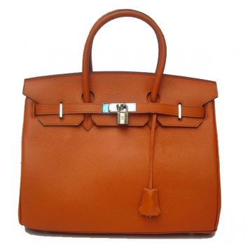 Hermes Birkin 62640 Handbag Cow Leather Orange