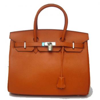 Hermes Birkin 62640 Handbag Cow Leather Orange