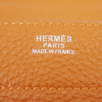 Hermes Briefcases 2813 Briefcase Cow Leather Orange Handbag