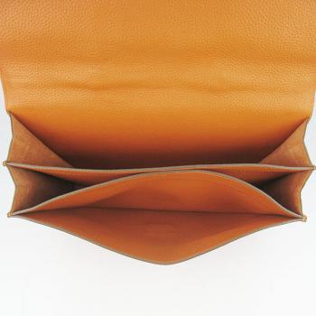 Hermes Briefcases 2813 Briefcase Cow Leather Orange Handbag