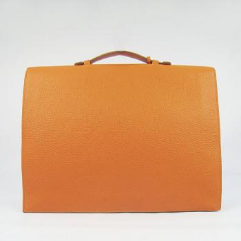 Hermes Briefcases 2813 Briefcase Cow Leather Orange Handbag