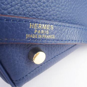 Hermes Kelly 6308 Ladies Cow Leather Blue Handbag