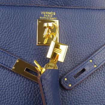 Hermes Kelly 6308 Ladies Cow Leather Blue Handbag