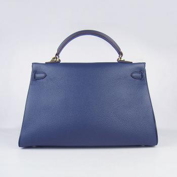 Hermes Kelly 6308 Ladies Cow Leather Blue Handbag