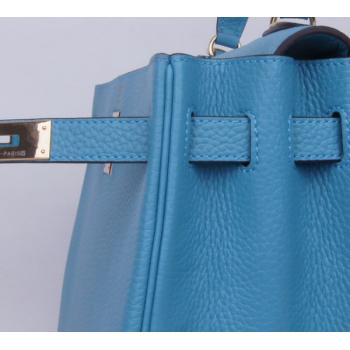 Cheap Cheap Hermes Kelly H1043 Cow Leather Blue Bag