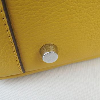 Hermes Lindy 6208 Cross Body Bag Lambskin Yellow