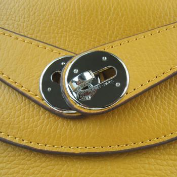 Hermes Lindy 6208 Cross Body Bag Lambskin Yellow