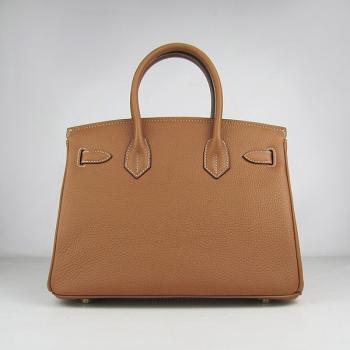 Hermes Birkin 6088 Handbag Cow Leather Coffee Replica