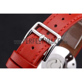 Hermes  MOP Dial Red Leather Strap