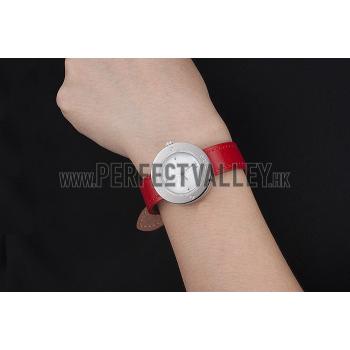 Hermes  MOP Dial Red Leather Strap