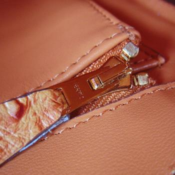 Hermes Birkin 6088 Handbag Ostrich Skin Orange