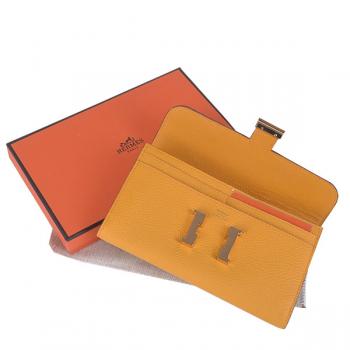 Hermes Wallet H6023 Wallet Cow Leather Yellow