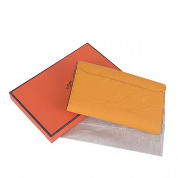 Hermes Wallet H6023 Wallet Cow Leather Yellow