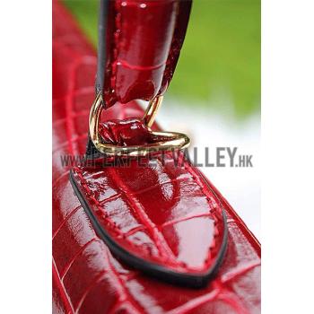 Cheap Hermes Kelly 28 Crocodile Leather Red 608151