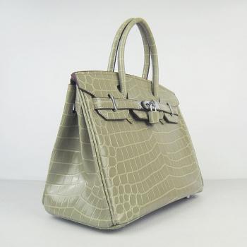 Hermes Birkin 6088 Ladies Crocodile Grey Handbag