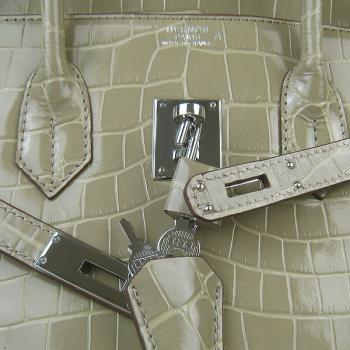 Hermes Birkin 6088 Ladies Crocodile Grey Handbag