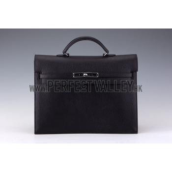 Hermes Kelly Briefcase Black