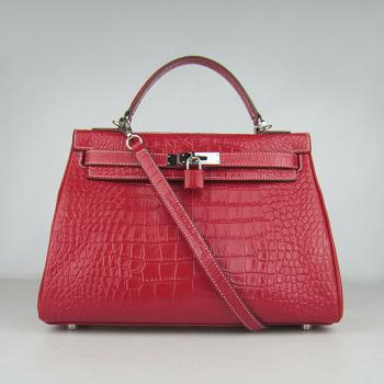 Hermes Kelly 6108 2way Crocodile Handbag