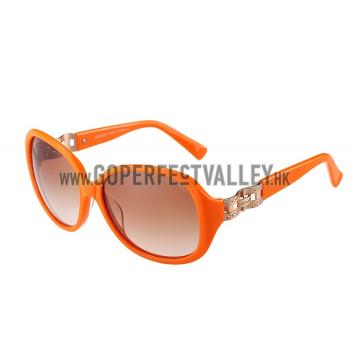 Replica Hermes Oversized Round Frame Orange Sunglasses 308100