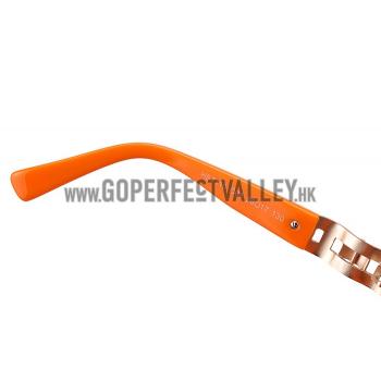 Replica Hermes Oversized Round Frame Orange Sunglasses 308100