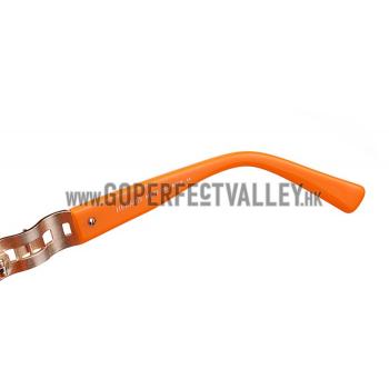 Replica Hermes Oversized Round Frame Orange Sunglasses 308100