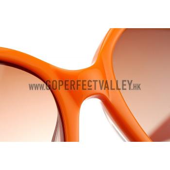 Replica Hermes Oversized Round Frame Orange Sunglasses 308100