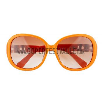 Replica Hermes Oversized Round Frame Orange Sunglasses 308100