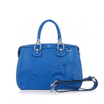 Hermes Original leather 60669 2way Cow Leather Blue Replica