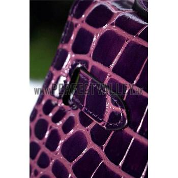 Hermes Kelly 28 Crocodile Leather Purple 608150