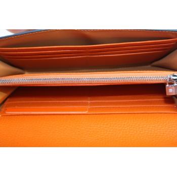 Hermes Wallet H569 Ladies Lambskin Orange