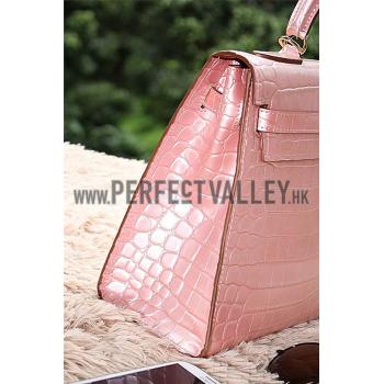 Hermes Kelly 32 Crocodile Leather Pink  608180