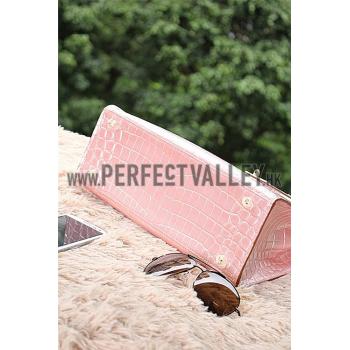 Hermes Kelly 32 Crocodile Leather Pink  608180