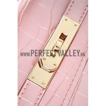 Hermes Kelly 32 Crocodile Leather Pink  608180