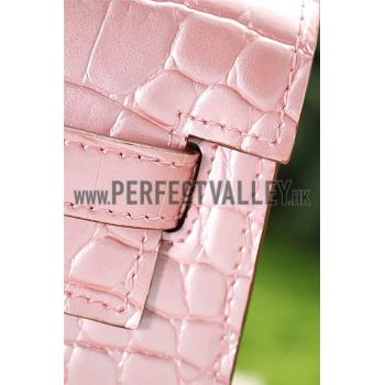 Hermes Kelly 32 Crocodile Leather Pink  608180