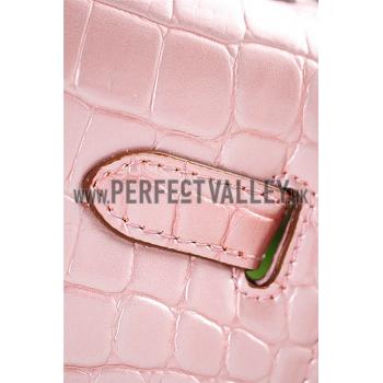 Hermes Kelly 32 Crocodile Leather Pink  608180