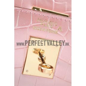 Hermes Kelly 32 Crocodile Leather Pink  608180